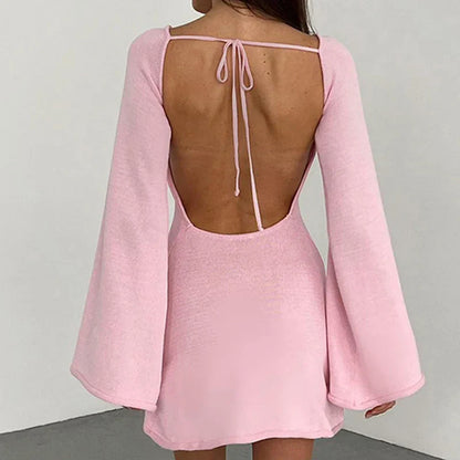 Audrey | Women Summer Long Sleeve Mini Dress