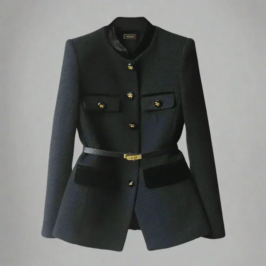 Women's Wool Coat Button Closure Warm Beige - Fashinoza