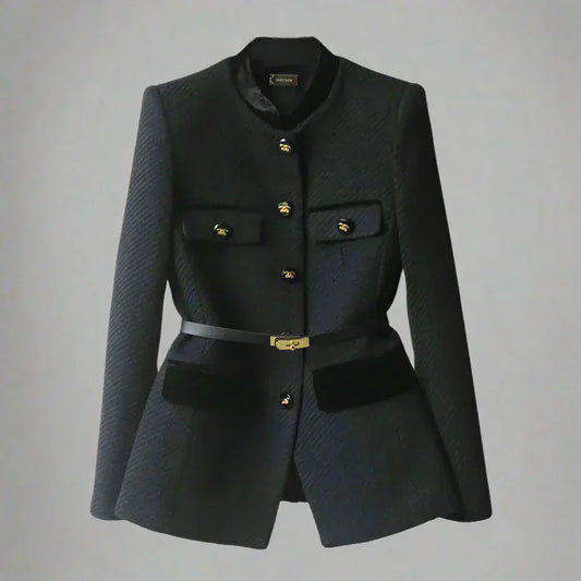 Women's Wool Coat Button Closure Warm Beige - Fashinoza