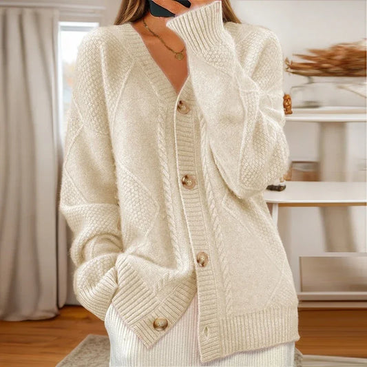 Women's Button Front Cardigan - Fashinoza