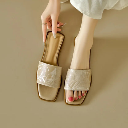 Women's Floral Sandals Square Toe
