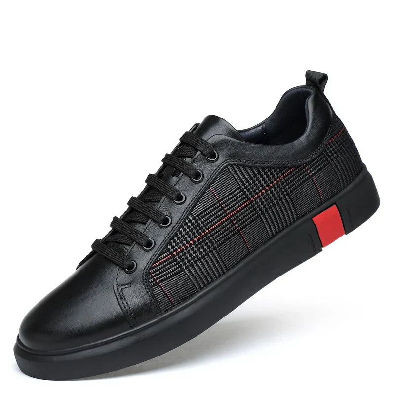 Men's Italian Leather Sneakers Classic Comfortable - Fashinoza