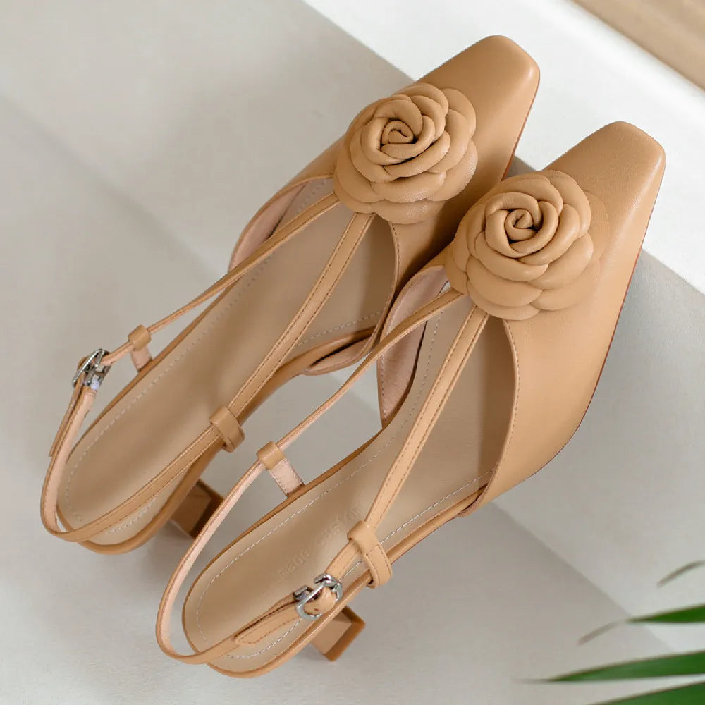 Roselle Genuine Leather Slingbacks