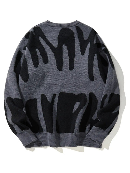 Abstract Pattern Knit Sweater