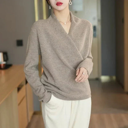 Donna | Women’s Spring Wrap Neck Knit Top