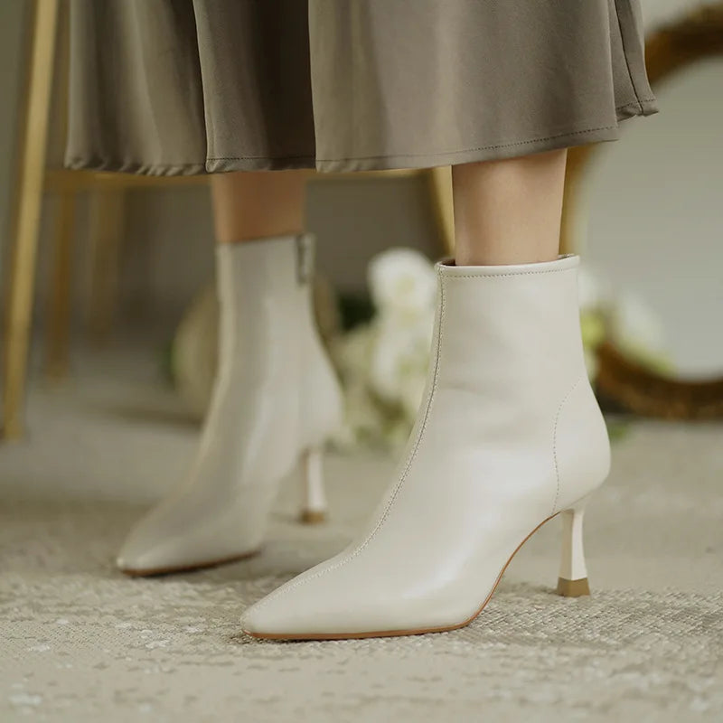 Women's Pointed Toe Ankle Boots Heel Style