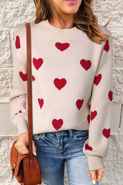 Women's Heart Print Sweater
