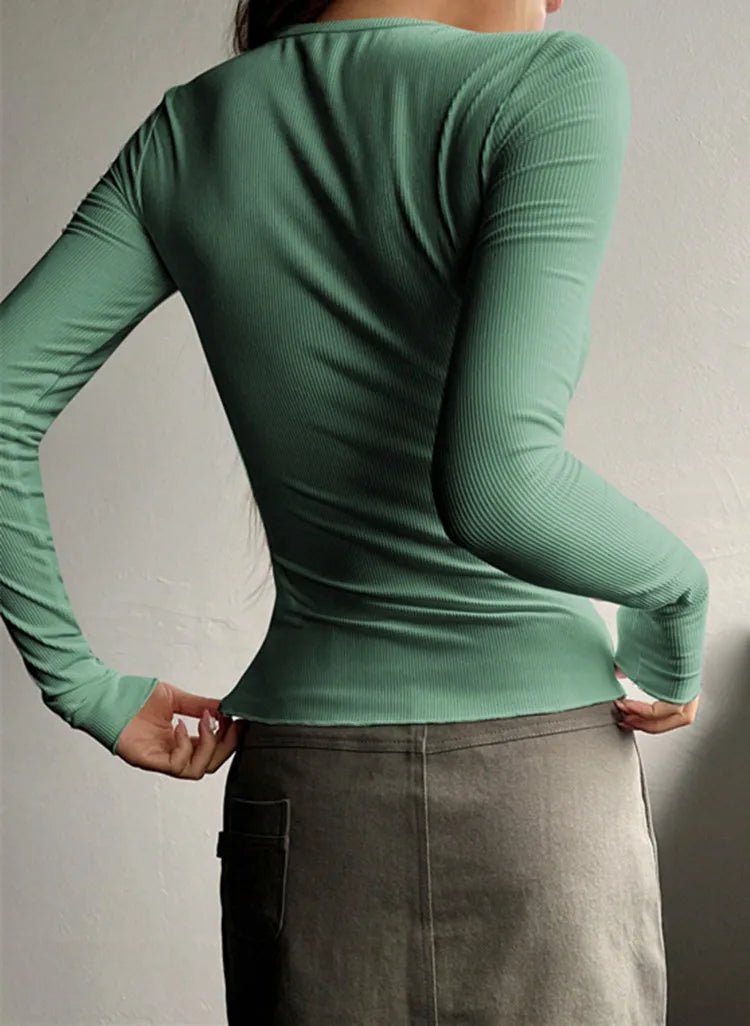 Men's Minimalist Rib Henley Shirt