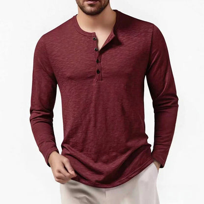 Vivana Women's Long Sleeve Henley Cotton Shirt