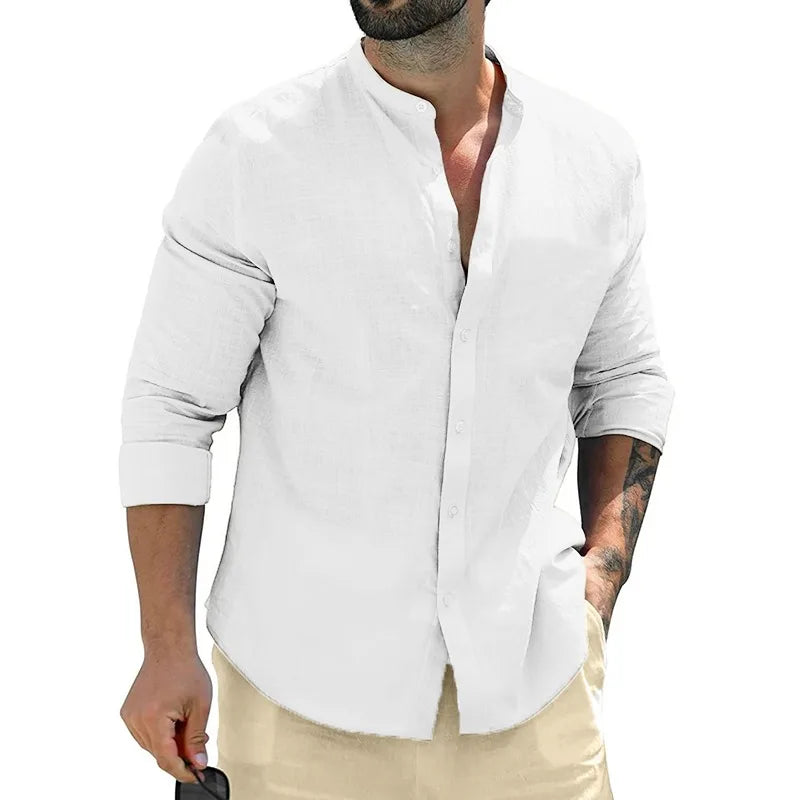 Men's Henley Shirt Breathable
