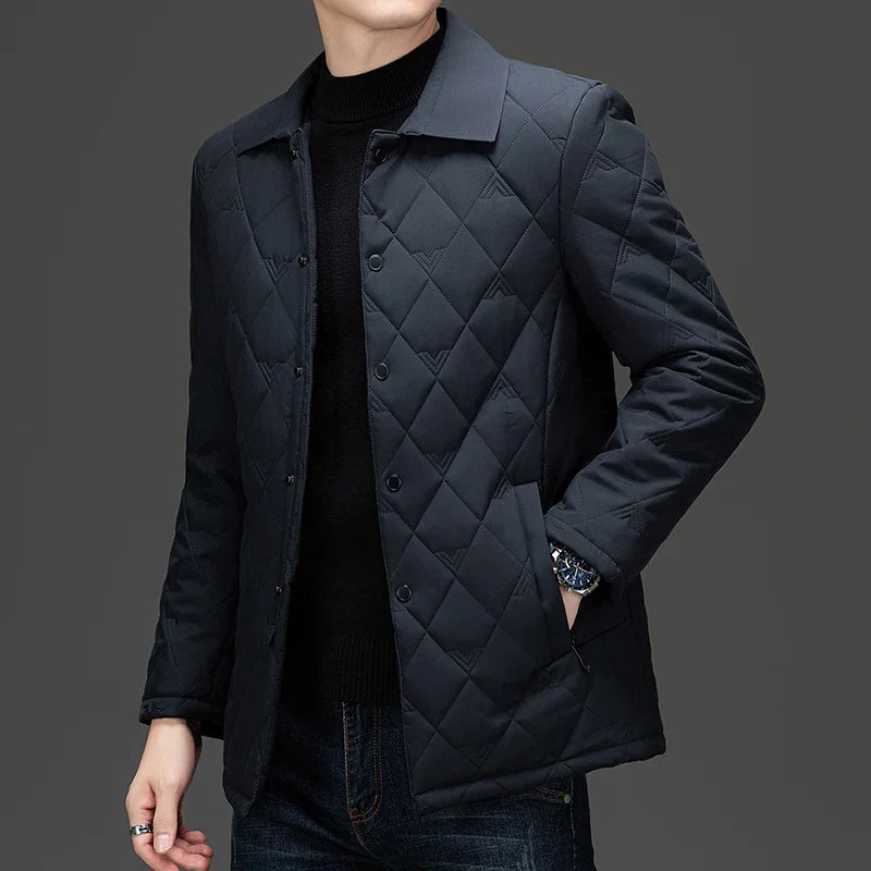 Tomston Men's Quilted Diamond Pattern Jacket
