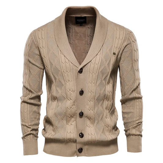 Men's Buttoned Cardigan Sweater - Fashinoza