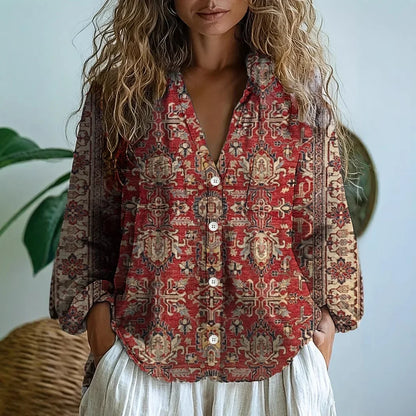 Women's Relaxed Fit Blouse Nature Print