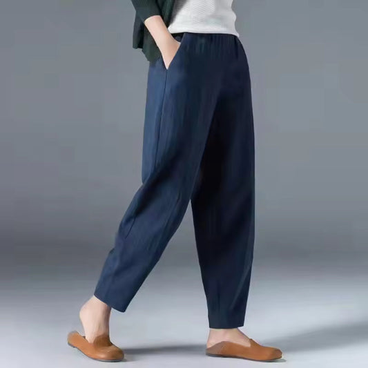 Women's Elastic Waist Summer Trousers - Fashinoza