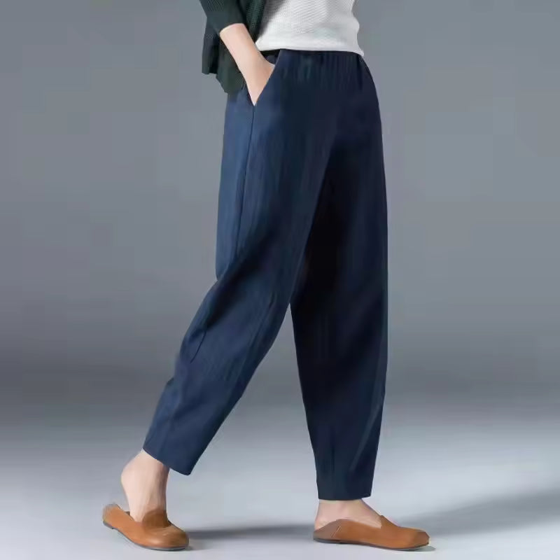 Women's High Waist Tapered Fit Trousers - Fashinoza