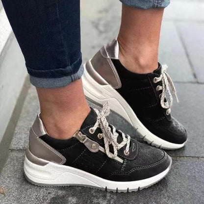 Women’s Zip-Detail Wedge Sneakers