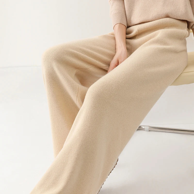 Relaxed Wide-Leg Pull-On Pants