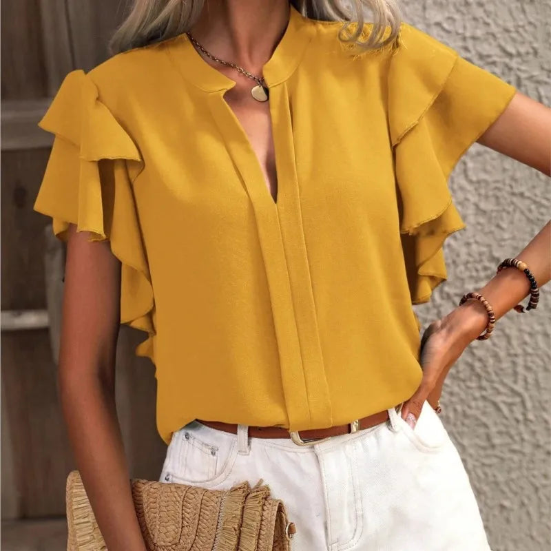 Women's Ruffle Sleeve Blouse Elegant