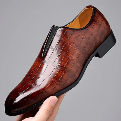 Textured Slip-On Loafer Shoes