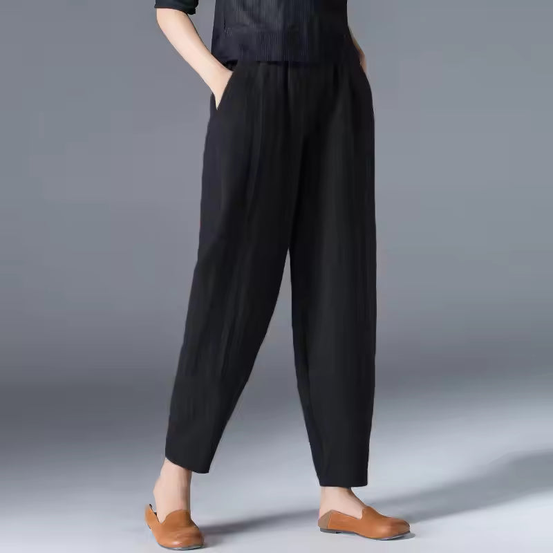 Women's High Waist Tapered Fit Trousers
