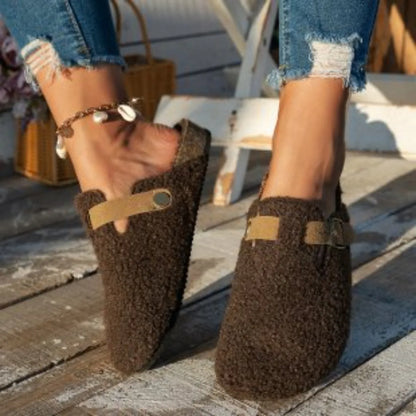 Women's Slip-On Slippers Soft Comfortable Buckle Detail