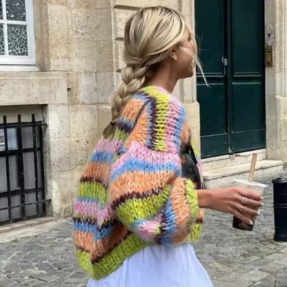Women's Chunky Knit Open Front Cardigan Cozy