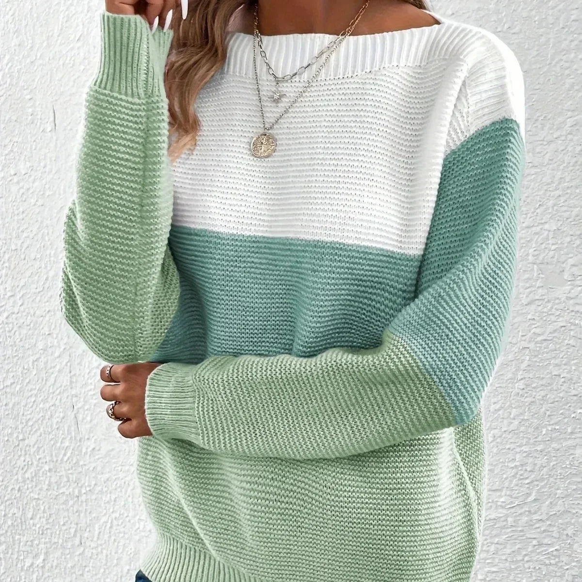 Brianna | Women Spring Colorblock Casual Sweater