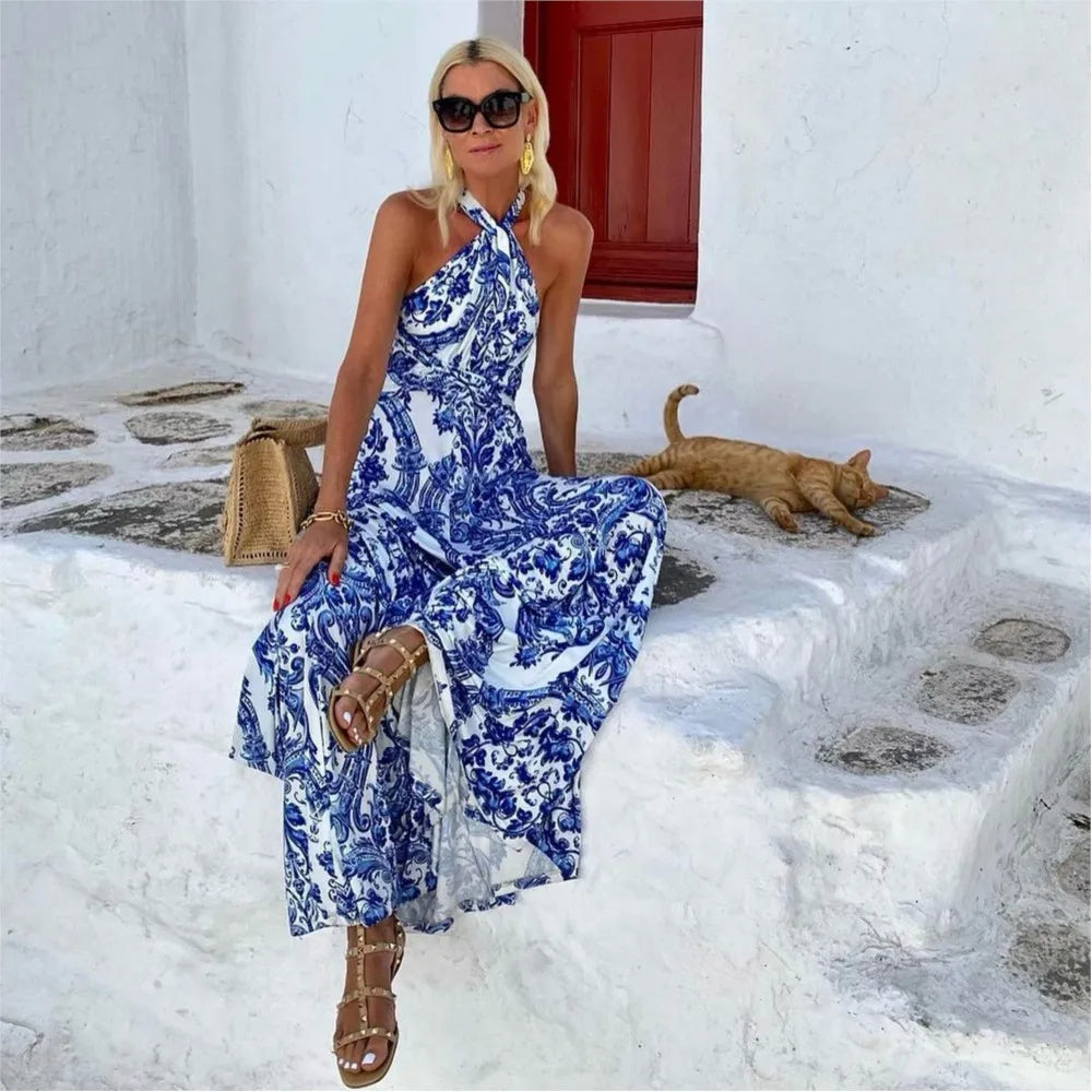Women's Halter Neck Maxi Dress