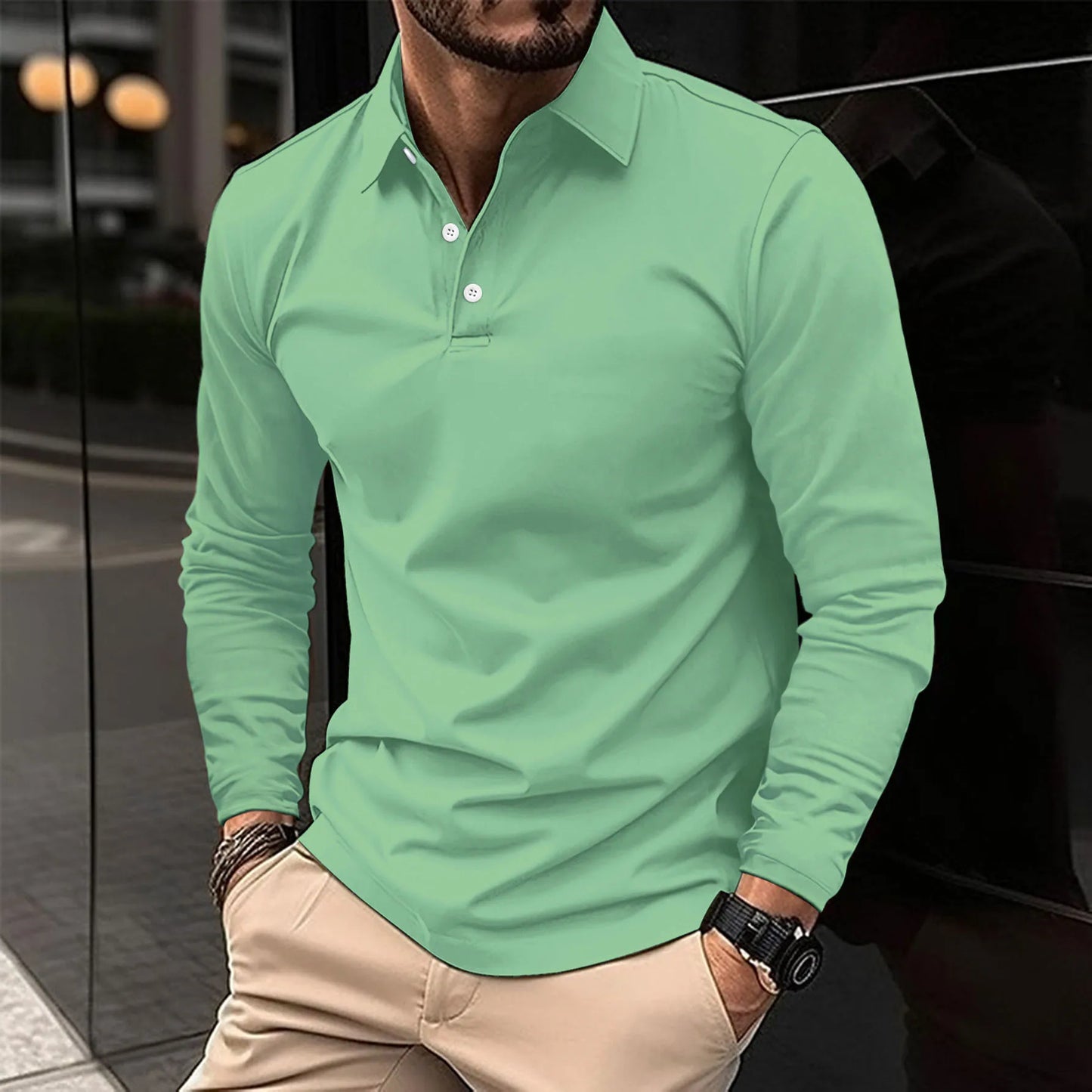 Levi | Men Spring Long Sleeve Polo Top