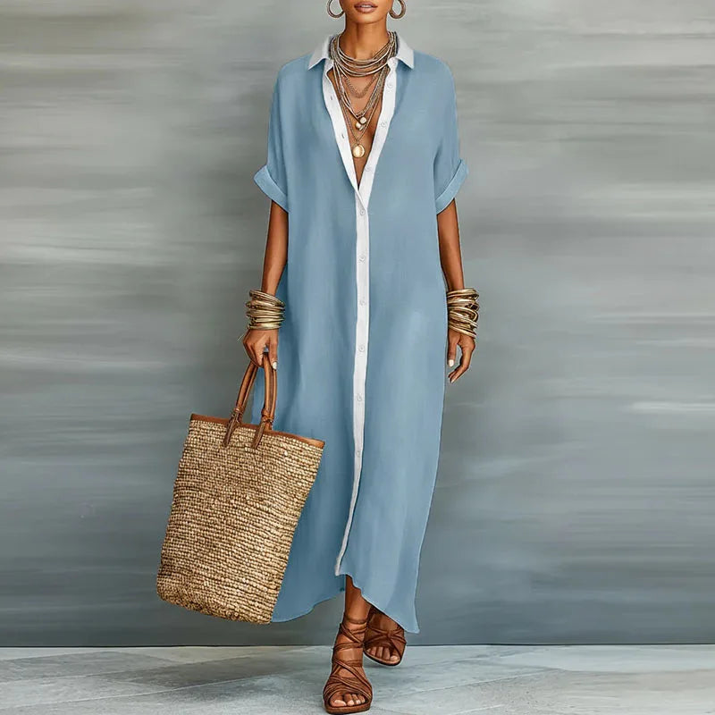 Women's Linen Long Sundress Shirt