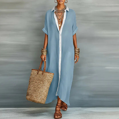 Women's Linen Long Sundress Shirt