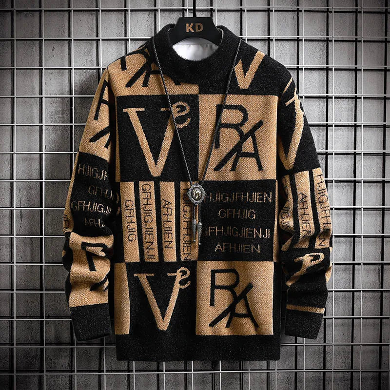 Bold Letter Graphic Knit Sweater