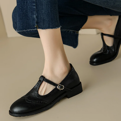Vivian Women's Mary Jane Shoes Low Block Heel Buckle