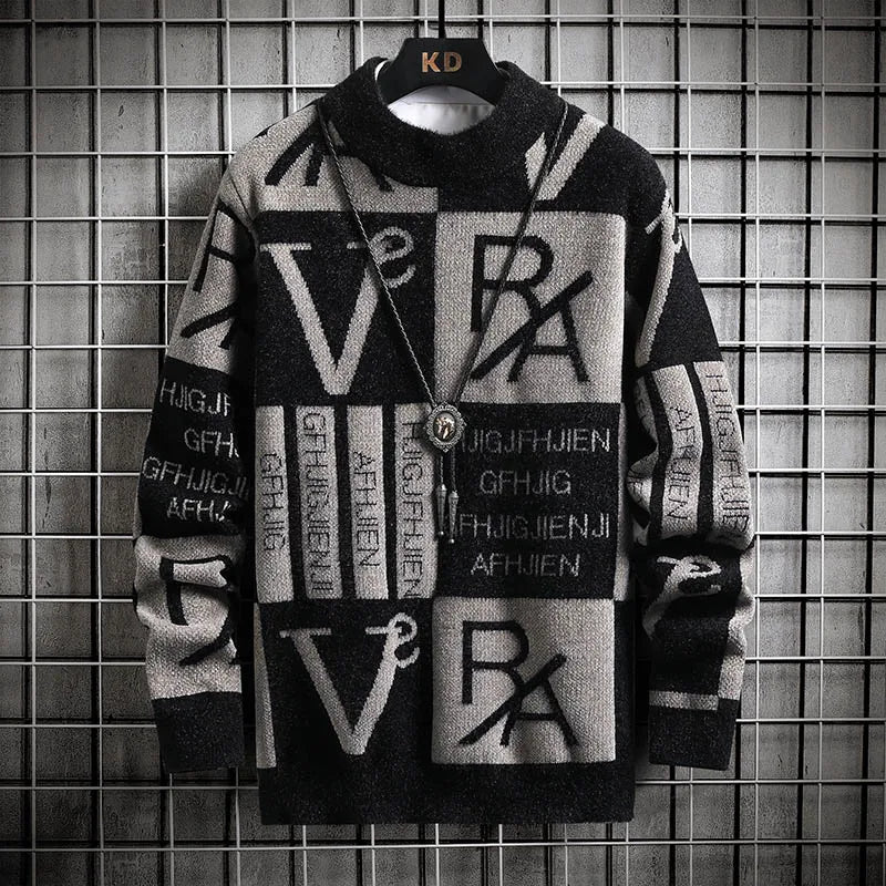 Bold Letter Graphic Knit Sweater