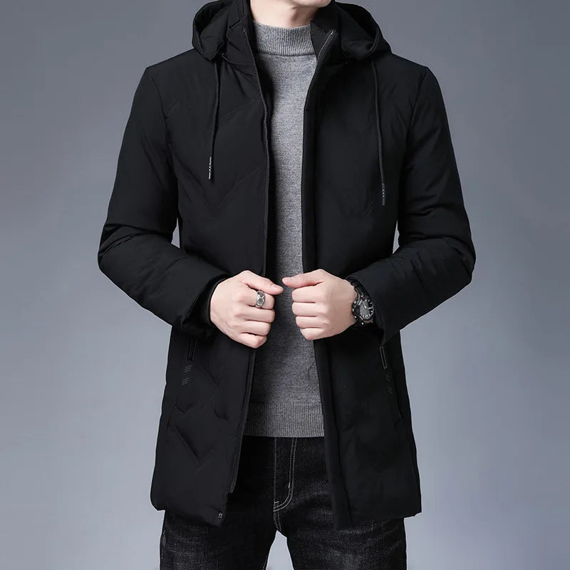 Men's Hooded Parkas Jacket Thick Winter Windbreaker Coat - Fashinoza