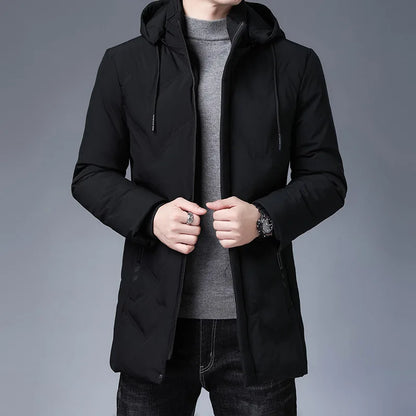 Men's Hooded Parkas Jacket Thick Winter Windbreaker Coat - Fashinoza