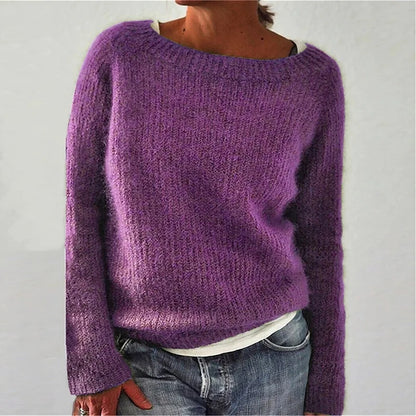 Women's Long Sleeve Knit Sweater Cozy Casual