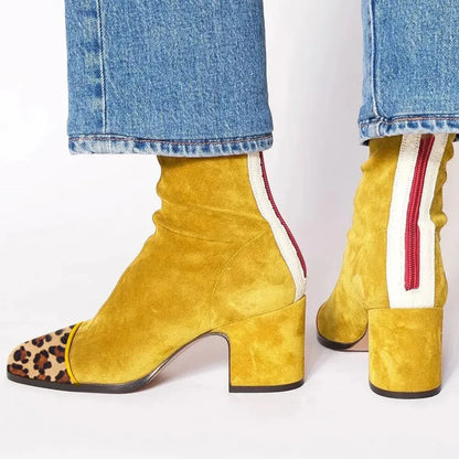 Women's Square Toe Heeled Boots