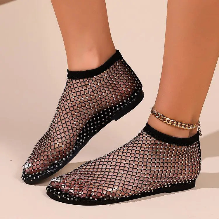 Women's Rhinestone Midnight Flat Shoes