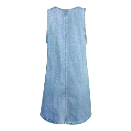 Women's Summer Dress Round Neck Oversized Pockets
