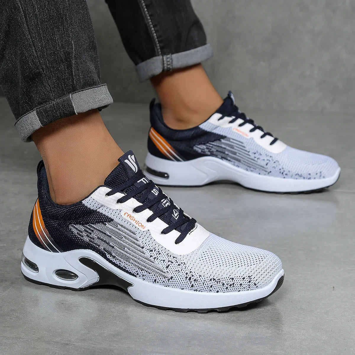 Men's Orthopedic Running Shoes Air Cushion Breathable Mesh Lace-Up Sports Sneakers