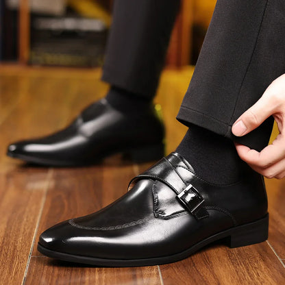 Cristiano Men's Leather Monk Strap Loafers