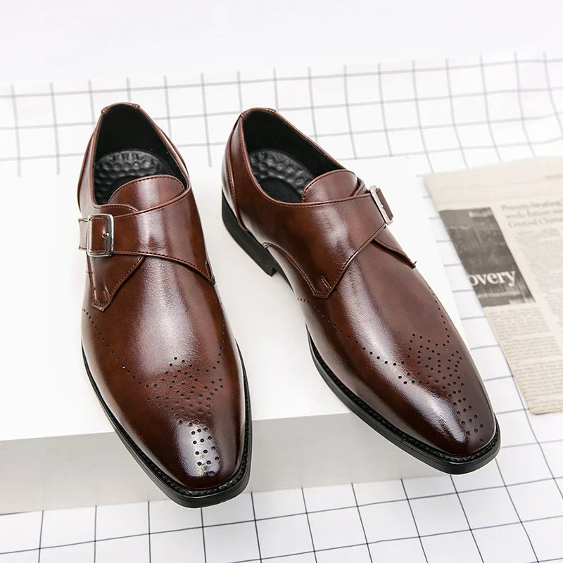 Men's Dress Shoes Single Strap Buckle