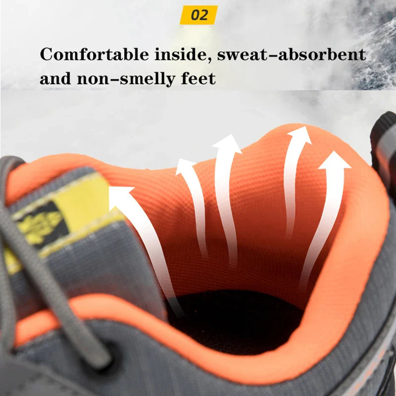 Orthopedic Men's Waterproof Hiking Shoes Non-Slip Outdoor Trekking Walking Sneakers
