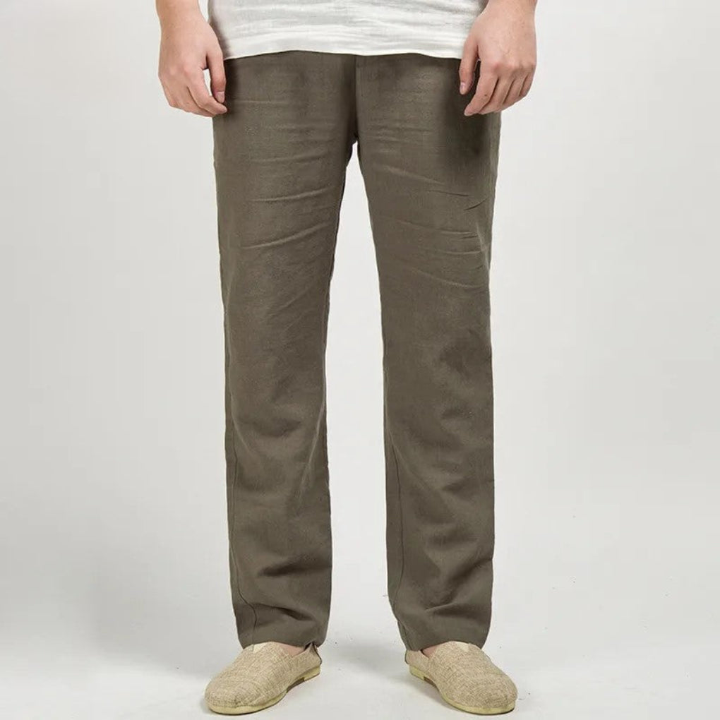 Women's Loose Fit Cotton Pants Lightweight Beige