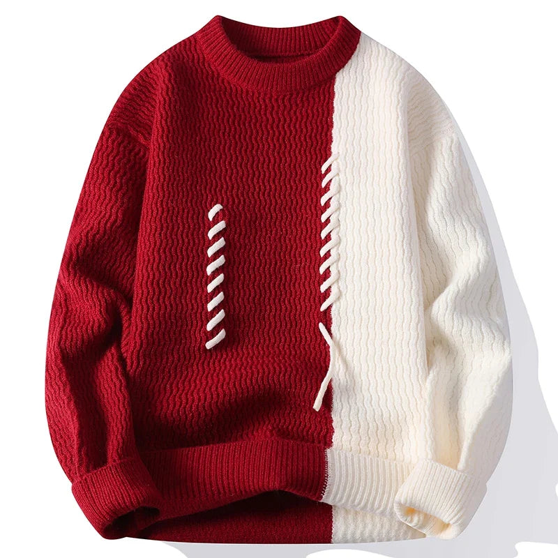 Smiley Contrast Knit Sweater
