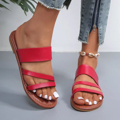 Women's Flat Cushioned Sandals Lilac