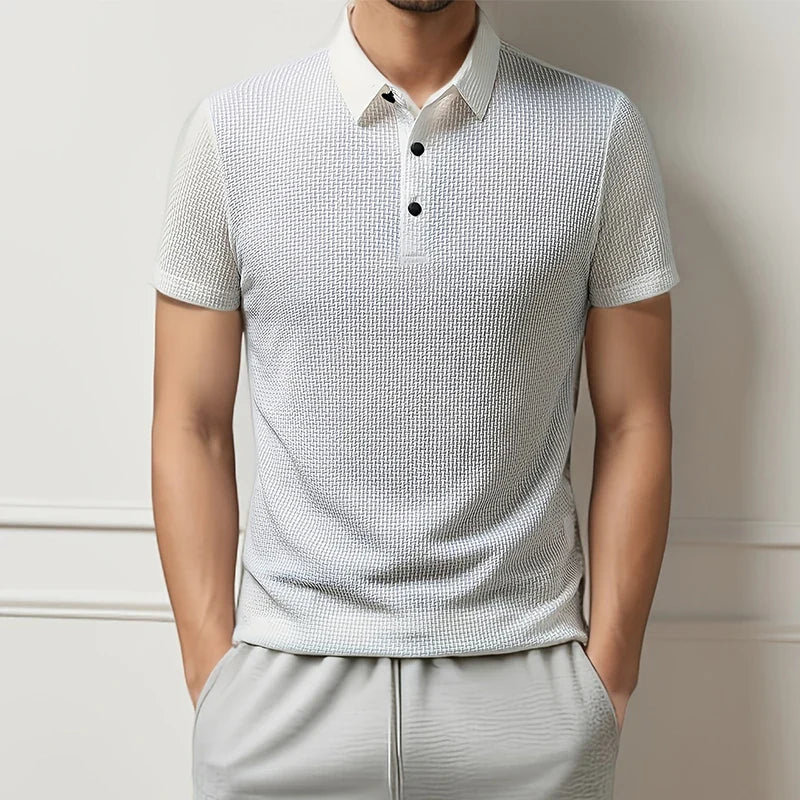 Stanley Men's Polo Shirt Waffle Pattern