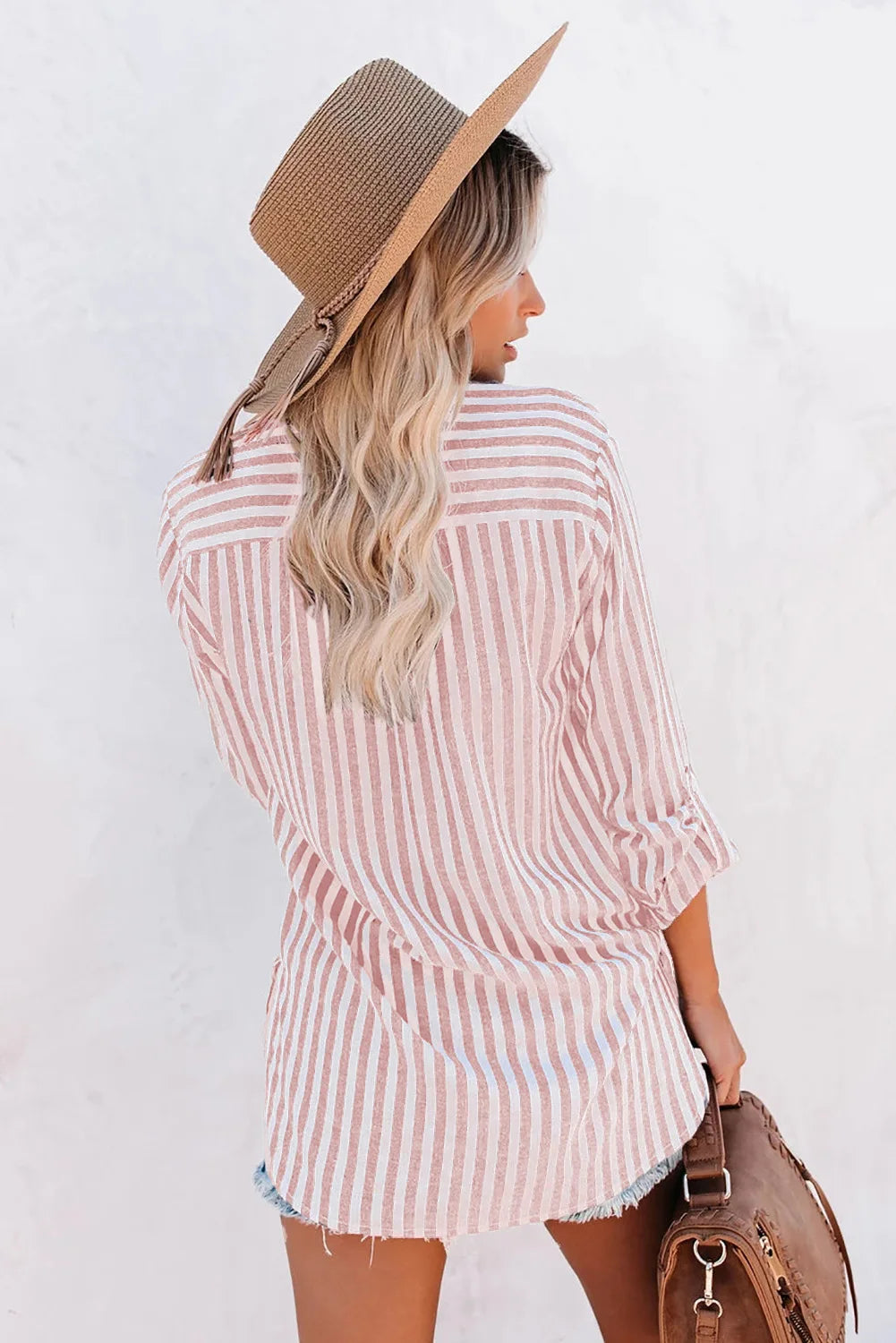 Grace | Women Summer Striped Button Down Blouse