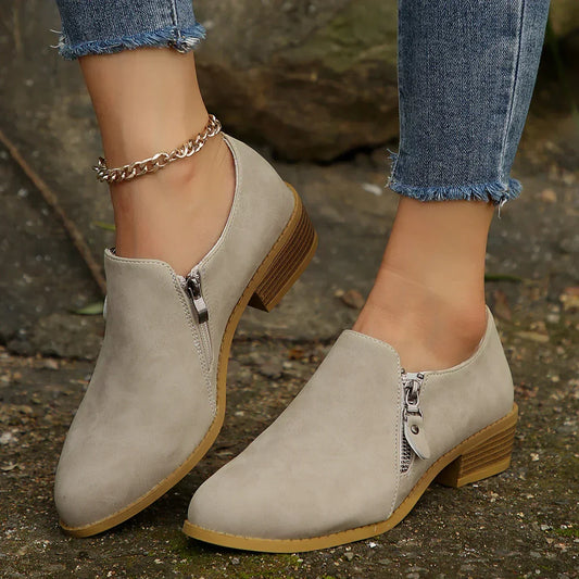 Women's Slip-On Boots Defined Heel - Fashinoza
